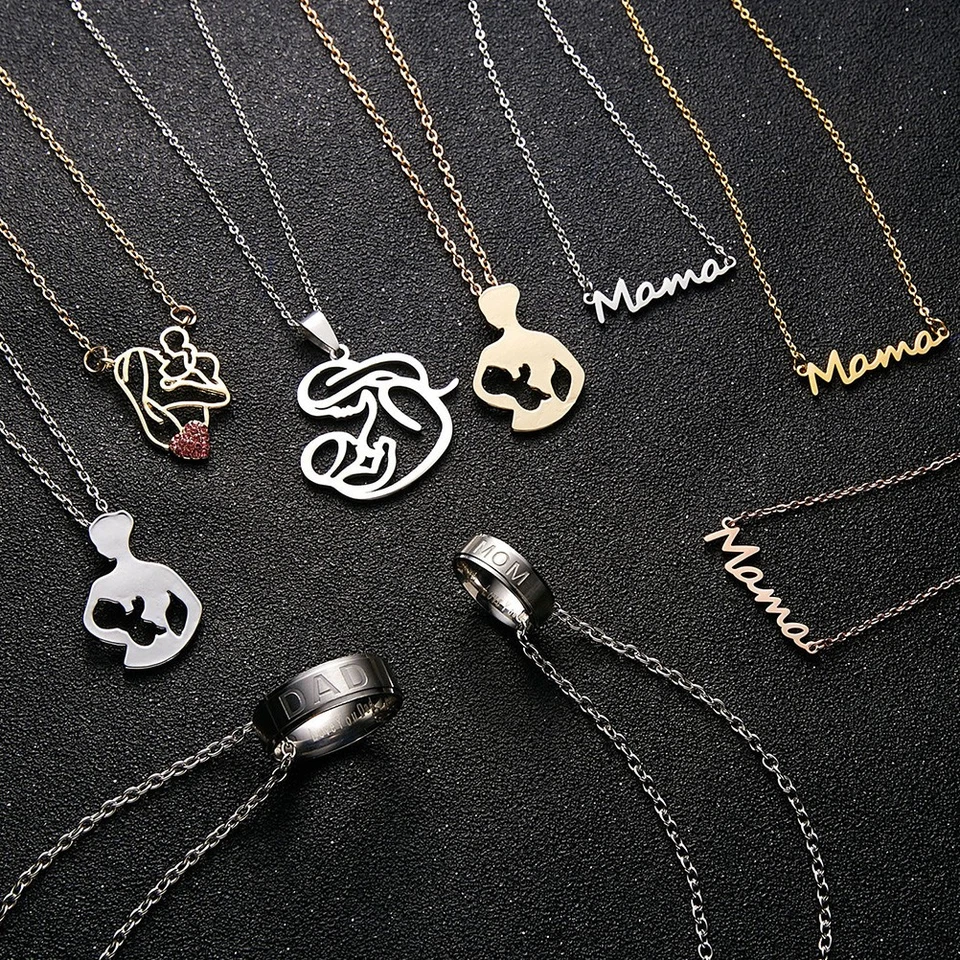  Collana in lega d'argento Embrace Baby Pendant Creative Hollow Out Collana - Immagine 3 di 4