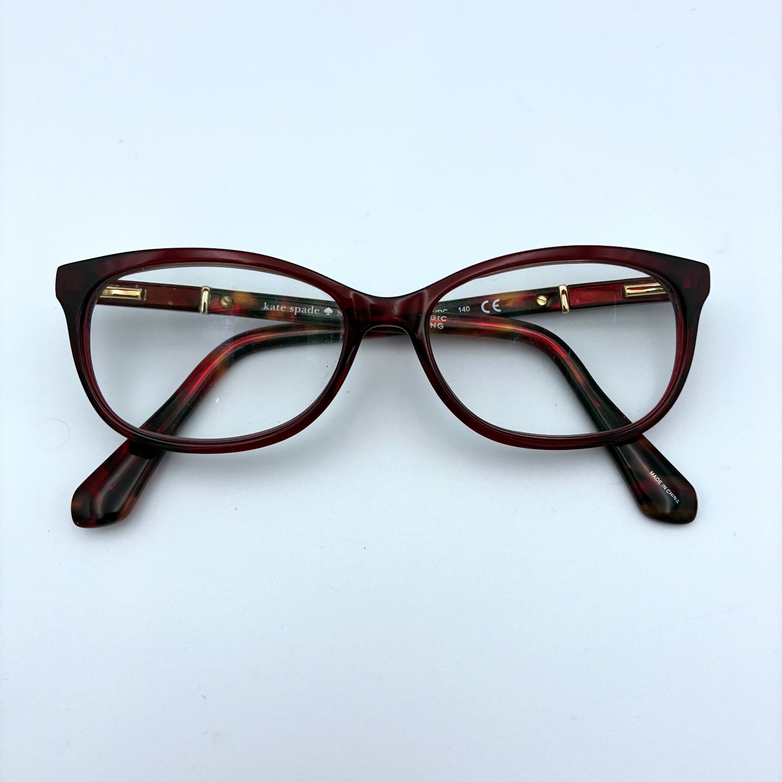 Kate Spade Kaleigh YDC Eyeglasses Burgandy Red 52-15-140 Cat Eye - FRAMES ONLY thumbnail 9