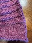 HAND KNIT HEATHER MULBERRY WOOL HAT WITH ROLL EDGE AND BAND DETAIL — photo 5