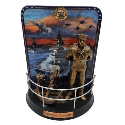 Bradford Exchange Anchors Aweigh Navy 3D Collector Plate David Cook A1794 2001