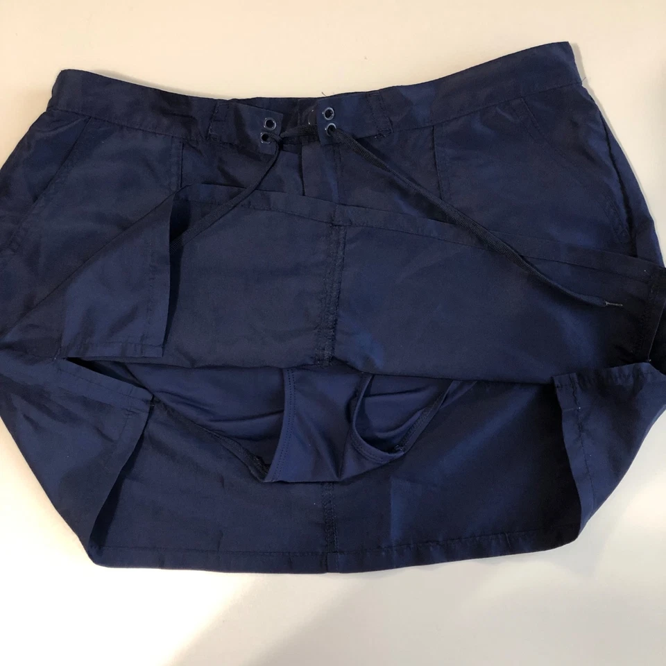 Falda de natación Tropical Escape para mujer azul marino con cordón y bolsillos talla 10 Foto 3 de 4