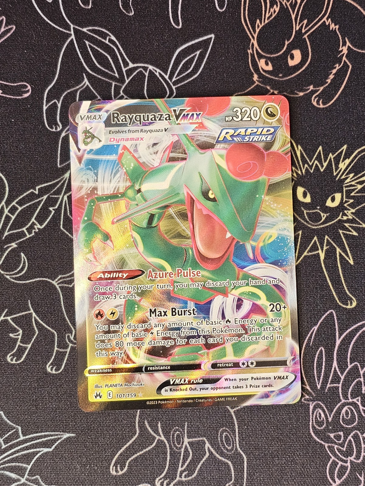 Pokemon Rayquaza VMAX Full Art Ultra Rare Holo Card Crown Zenith 101/159