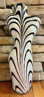 Vintage 17” Murano Style Zebra Stripe Female Torso Art Glass Hand Blown Vase