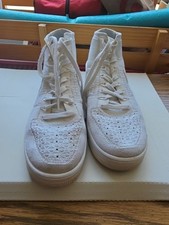 Zapatos Nike Air Force 1 Flyknit Mid para mujer. Talla 10 Blanco 817420-102 Sin Correa