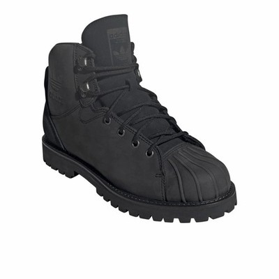 adidas Superstar Lace Up Mens Size 7.5 | Women s 8.5 Casual Black Boots JQ3172