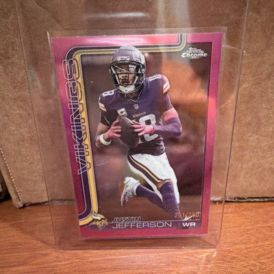 Topps 2025 Chrome Justin Jefferson Pink /250 Minnesota Vikings #195 NFL