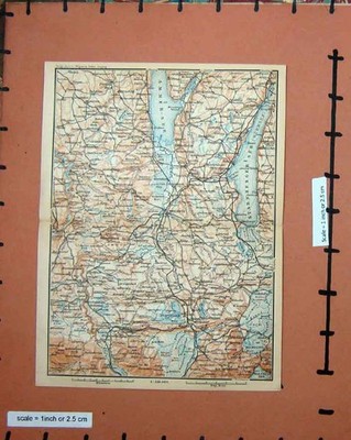 Original alter antiker Druck Karte Deutschland um 1902 Weilheim Murrau Schongau Starnberg