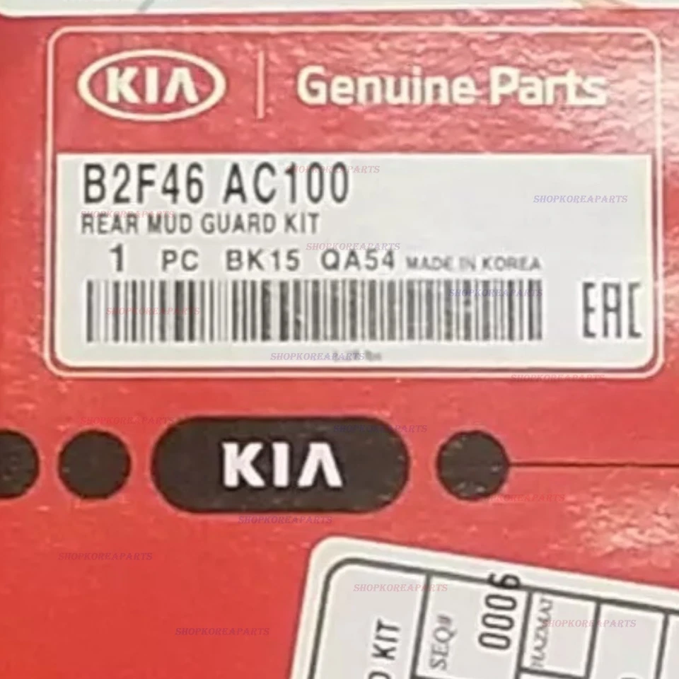 SE ADAPTA A: 14 - 16 KIA SOUL PROTECTOR CONTRA SALPICADURAS TRASERO JUEGO DE GUARDABARROS OEM NUEVO Foto 3 de 4