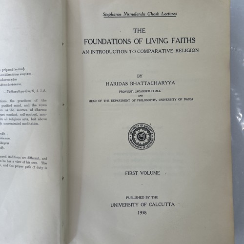 The Foundations Of Living Faiths Haridas Bhattacharyya First Volume 1938 India - Picture 5 of 9