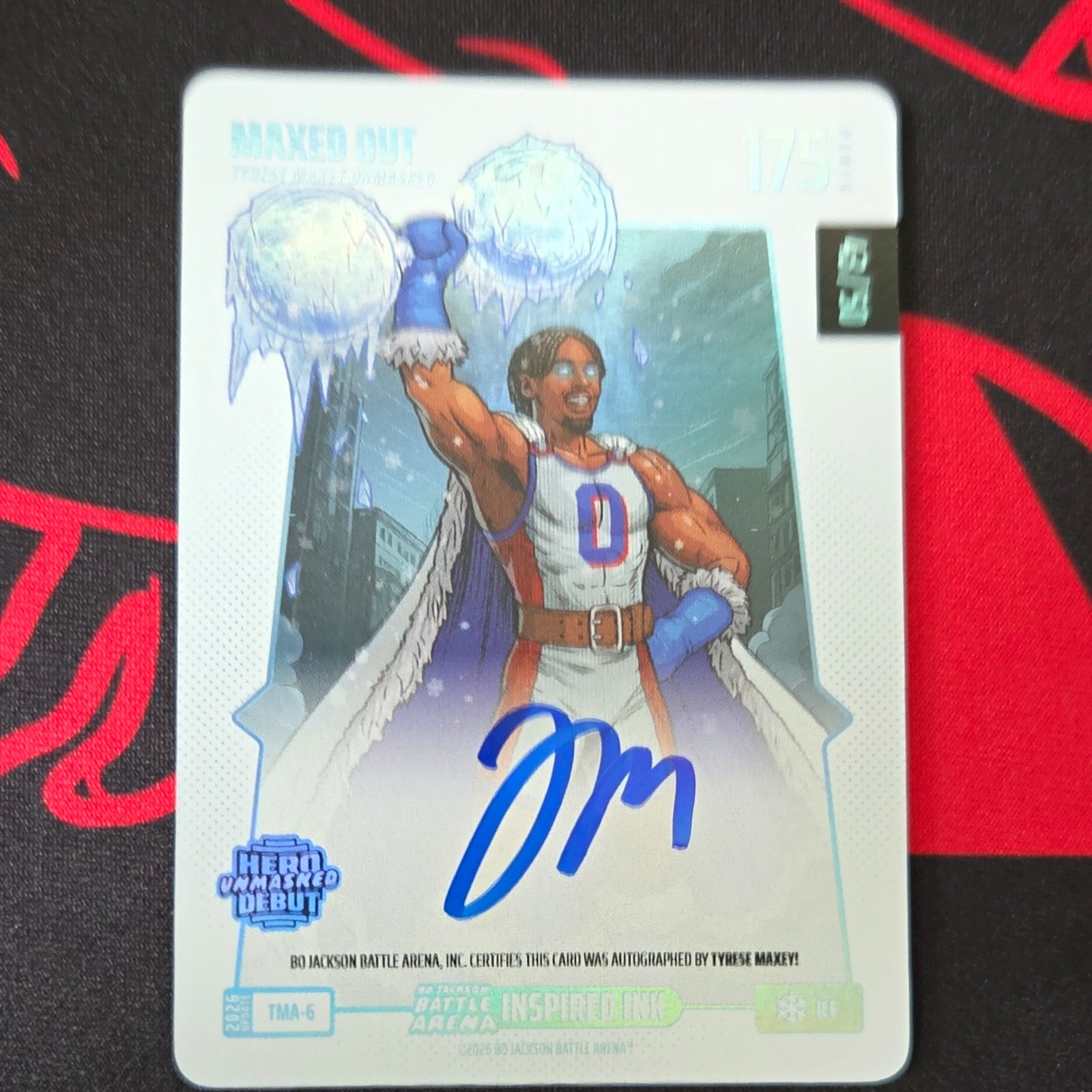 Bo Jackson Battle Arena 2023 Tyrese Maxey 76ers Maxed Out TMA-6 Auto /5