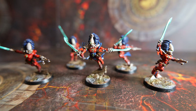 Warhammer 40k Aeldari Howling Banshees (Blood Moon Scheme) - Painted +