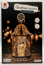 Weihnachtslaterne Holz LED Bastelset Winter Village DIY