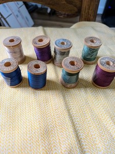 Vintage Belding Corticelli Cotton Thread Wooden Spools Lot Of 8 Assorted Colors