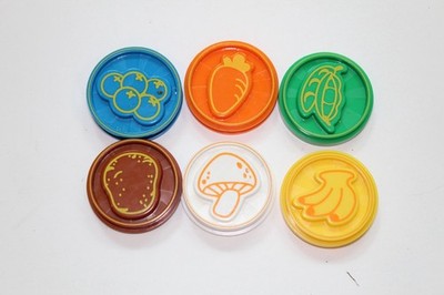 Vtech Chomp and Count Dino Replacement Part Toy Coins Set of 6 Colors Foods
