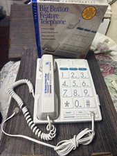 Big Button Landline Telephone Table or Wall Mount Conair Phone PR6202