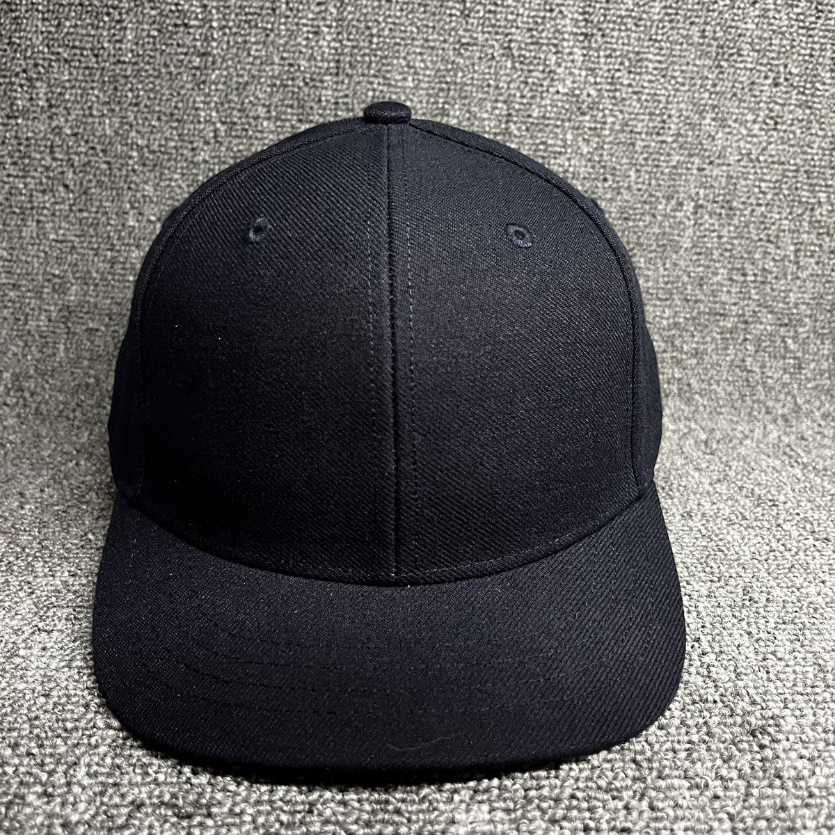 Richardson PTS20 Pulse R-Flex Fitted Hat Plain Black Flat Bill Baseball Cap