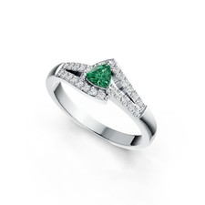 Sterling Silver Semi Mount Ring Setting Trillion TR 4x4mm Bypass Shank