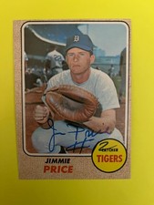 Autographed 1968 Topps #226 Jim Price Detroit Tigers World Champions  NrMt
