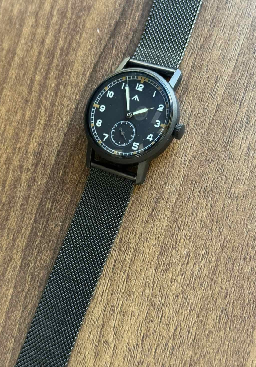 Pobeda Pilot Soviet Mechanical Black Dial Vintage Watch Zim 1990s