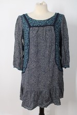 Holding Horses Anthropologie 2 Blue Floral Rayon Mini Dress Pockets