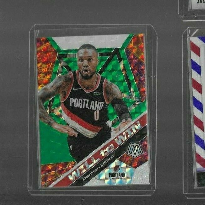 Damian Lillard 2019-20 Panini Mosaic Will To Win GREEN MOSAIC PRIZM Blazers #19