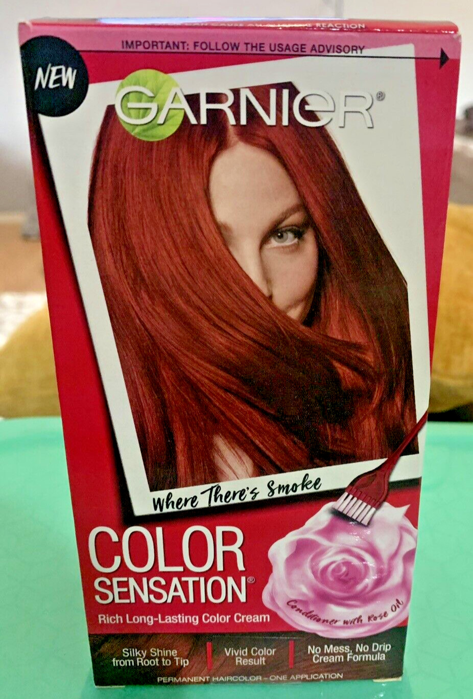 Garnier Color Sensation Hair Color Cream Dye 6.60 Where There's Smoke, Fiery Red