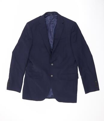 Marks and Spencer Anzugjacke Herren Blau Wollmischung Größe 38 Reg