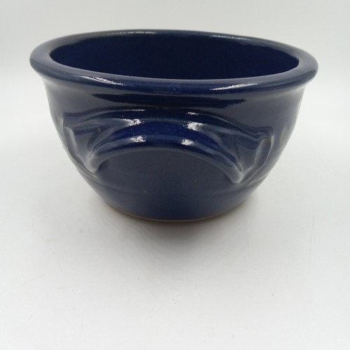 Ayers Pottery Bowl Ceramic Handmade Signed 1992 Cobalt Blue - Picture 4 of 6