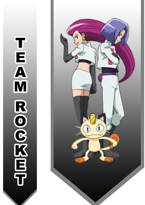 L@@K! Team Rocket Pokemon Satin Neck tie - Pokémon Jesse James Meowth