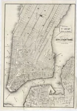 16" x 24" 1860 Map Of The City Of New York Brooklyn United States