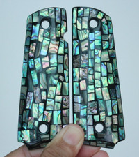 Abalone Shell Pearl Grips for 1911 Full Size fit Colt S W Ruger Taurus Kimber