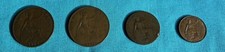 George V One Penny x2,Half Penny and Farthing Coin 1916-1934