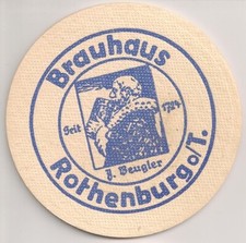 Brauhaus Rothenburg o/T. - Sottobicchiere/feltro birra storico "J. Beugler"