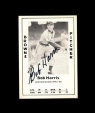 Bob Harris Signed 1979 Diamond Greats St. Louis Browns Autograph