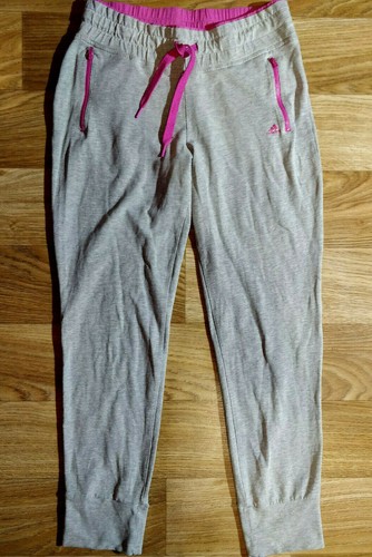 Adidas Vintage para mujer chándal Pantalones Pantalones De Chándal Gimnasio  De Entrenamiento Gris Rosa | eBay