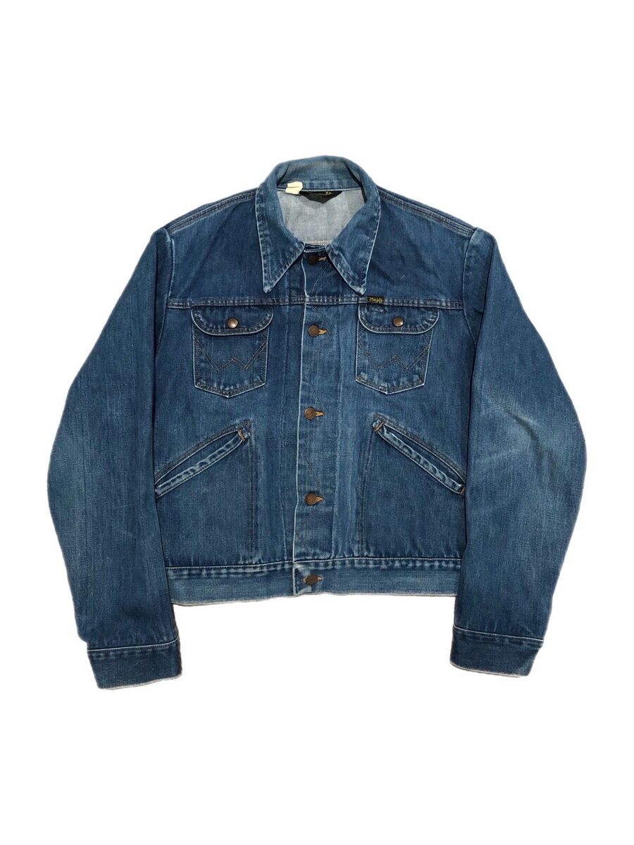 Vtg 70s Wrangler No Fault Denim Trucker Jean Jacket Medium Wash USA Made Retro Vtg 70s Wrangler No Fault Denim Trucker Jean Jacket Medium Wash USA Made Retro