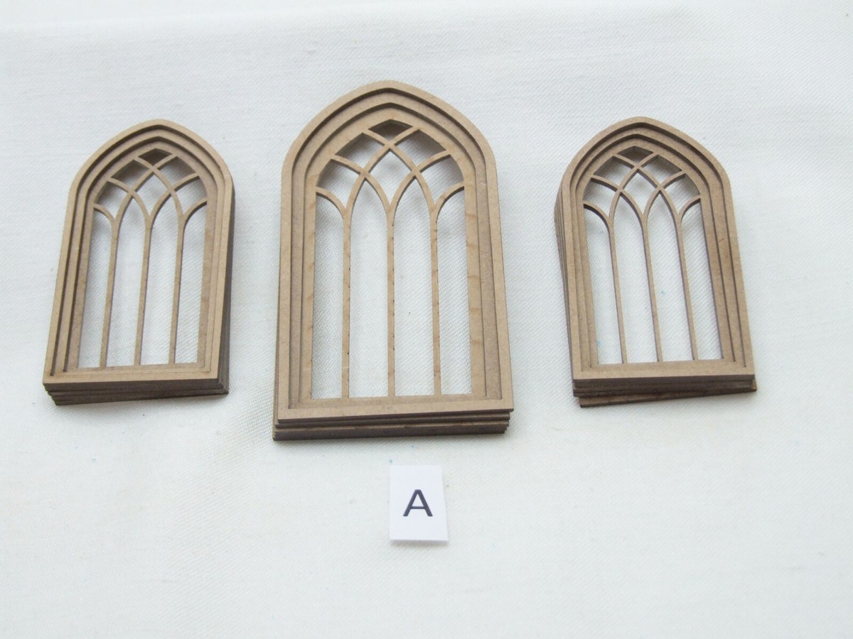 Miniature Model Multi-Part 3D Gothic Windows Various Options