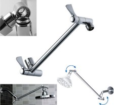 11" Solid Brass Shower Head Extension Arm with Lock Joints Adjustable Height
