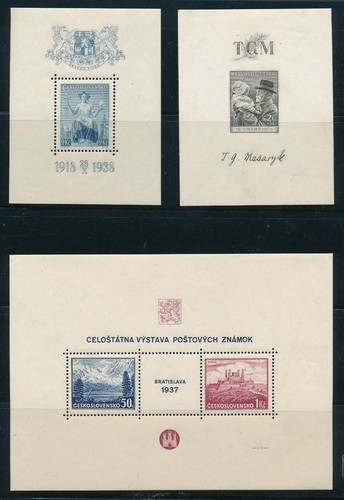 TSCHECHOSLOWAKEI (1919-38) HALBHAUS, S/S's & REG AUSGABEN; ALLE MH; 5 KOMPL SÄTZE + - Bild 1 von 3