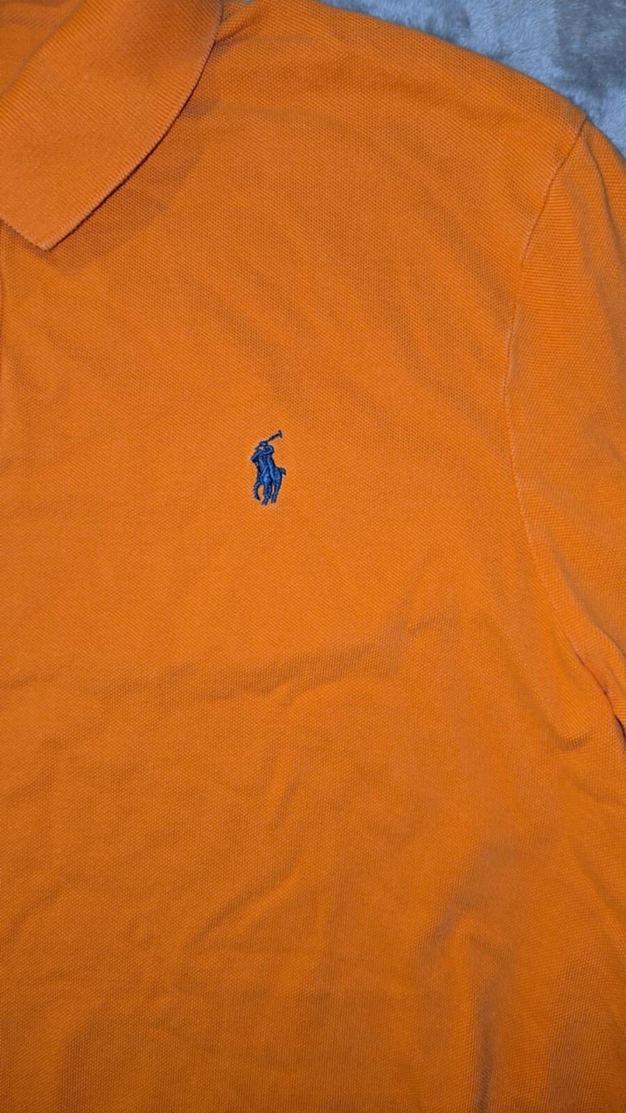 Polo Ralph Lauren camicia uomo XL arancione preppy pony orlo basso dopamina vestizione