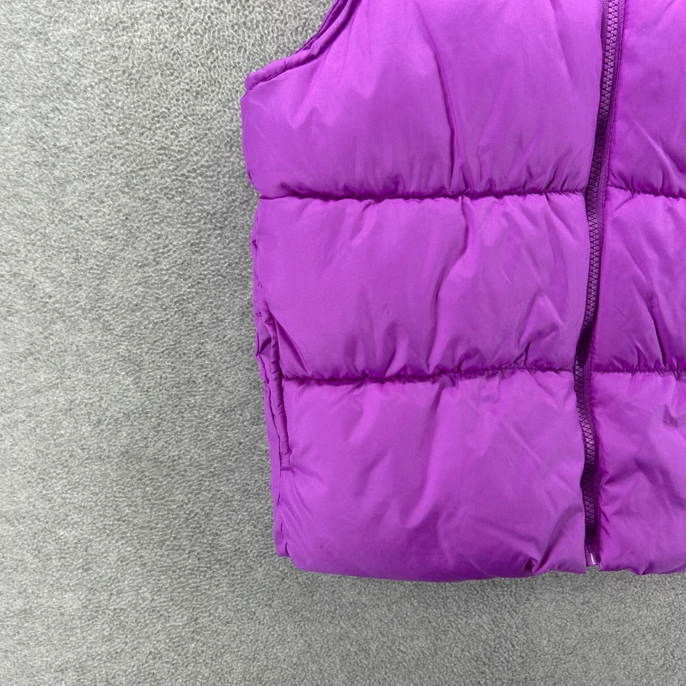 Old Navy Puffer Vest Girls Size Medium Purple Sleeveless Full Zip Quilted - Image 2 of 4