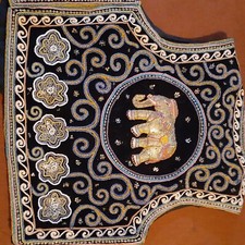 Carol Horn Workshop Womens Vest Elephant Embroidery Beaded Vintage 1 Sz Fit Most