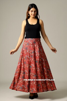 Cotton Wrap Skirt Indian Block Printed Bohemian Magic Women Dress