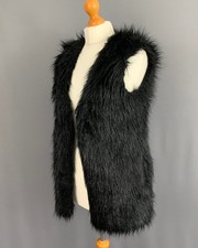Halston Faux Fur Gilet - Silk Lined - Women's Size Us 0 / Uk 4