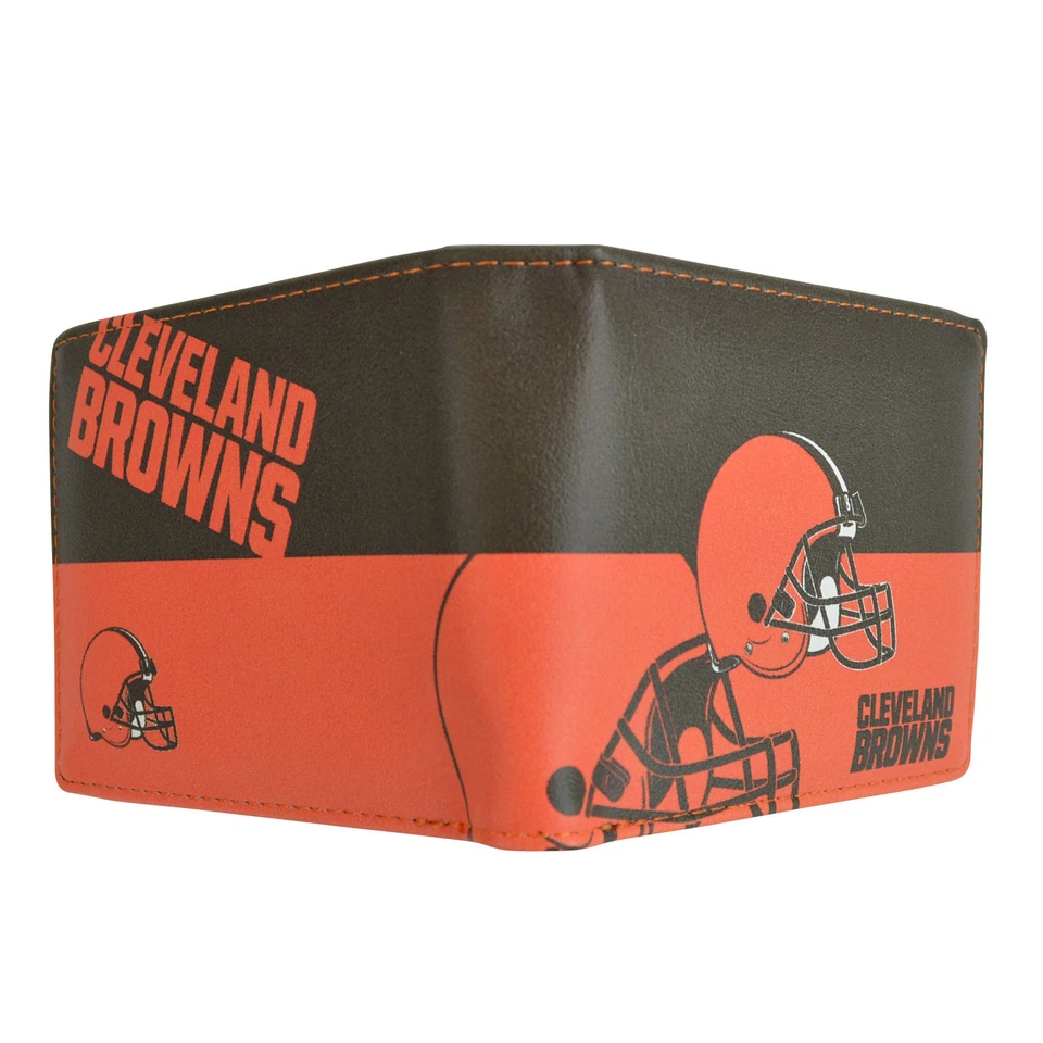 Juego de alfombrillas y billetera de cuero sintético NFL Cleveland Browns para auto camión Foto 3 de 4