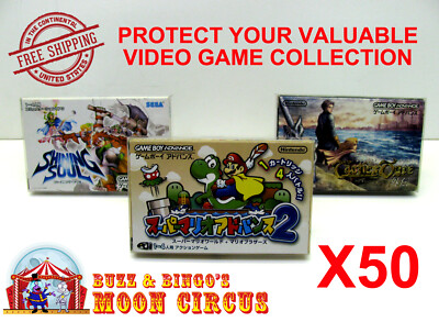 50X NINTENDO JAPAN GAME BOY ADVANCE CIB GAME - CLEAR PROTECTIVE BOX PROTECTORS 