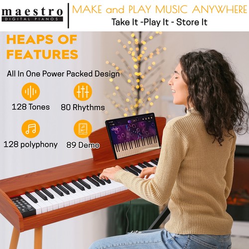Maestro MDP210LW Contemporary 88-Key Digital Piano (Light Wood) w/ Iron Legs - Picture 8 of 8