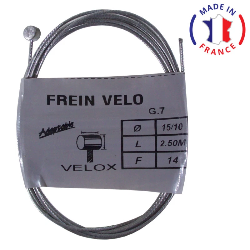 NOS lot 2 Câble Acier de Frein Vintage pour Vélo 1.4M et 0.8 M embout poire