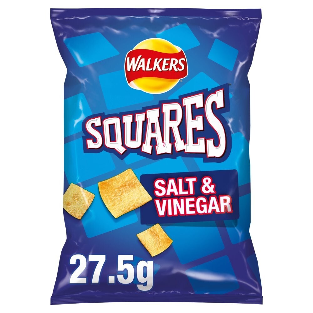 Walkers Squares Salt & Vinegar Squares Crisps 32 Packs x 27.5g