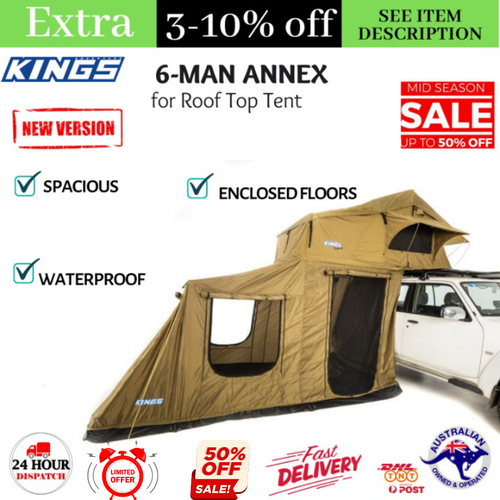 6man Annex for Roof Top Tent Fully Waterproof Adventure Kings Enclosed